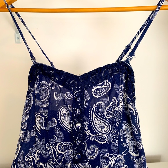Dark Navy Paisley Print Smart Set Dress, Size Medium, Like New - very cute on! - Picture 3 of 5